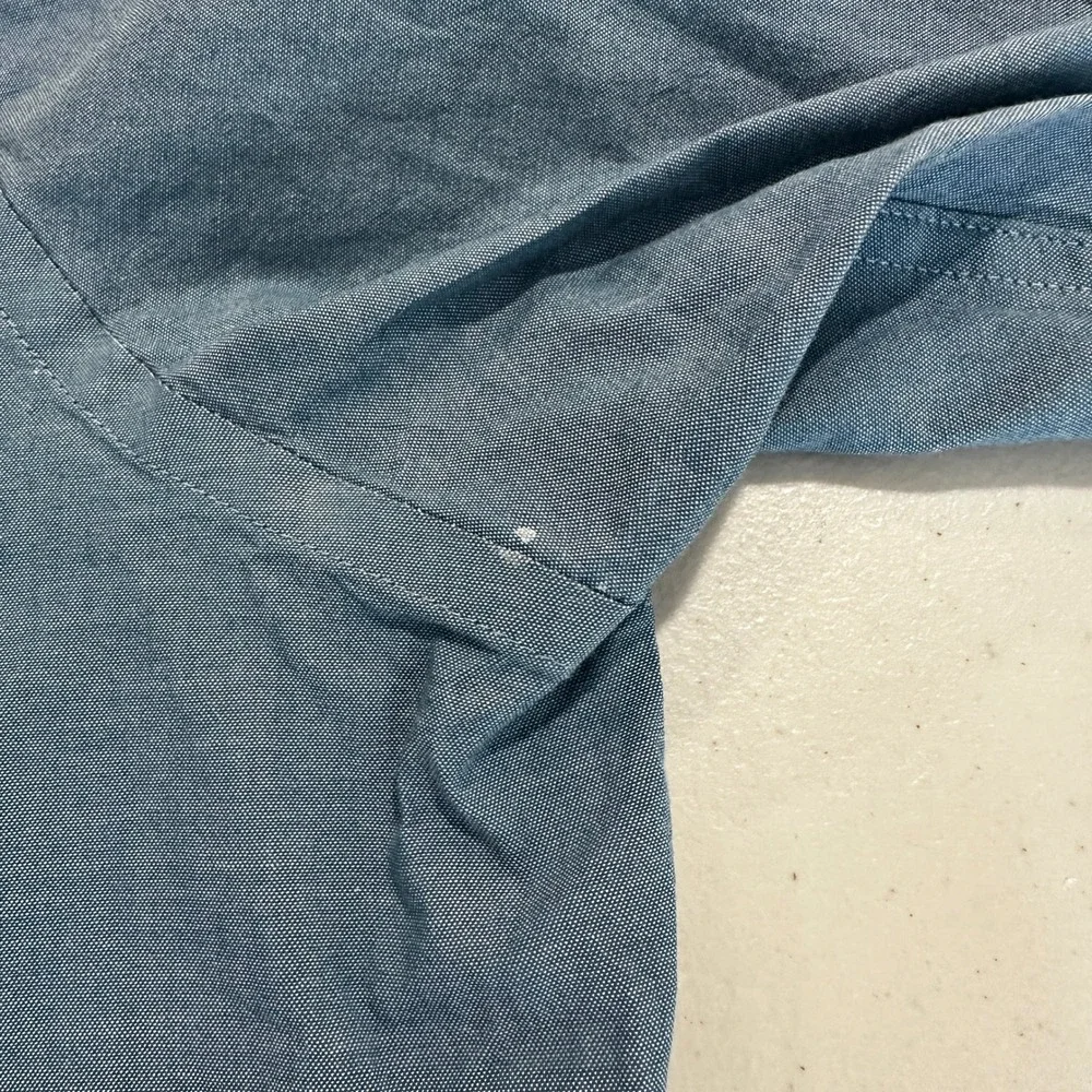 Oak Hill Men Big & Tall 19 37/38 Classic Fit Easy Stretch Button Down Shirt Blue